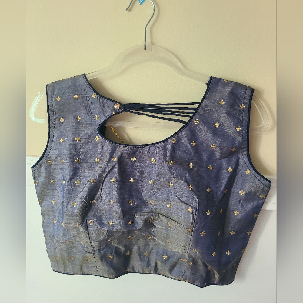 New boutique grey Banarasi blouse